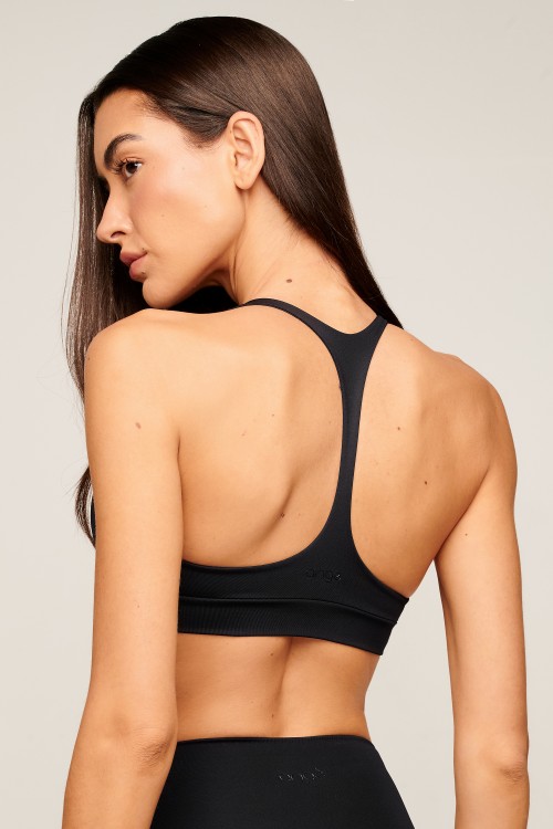 Top Preto Nadador Slim